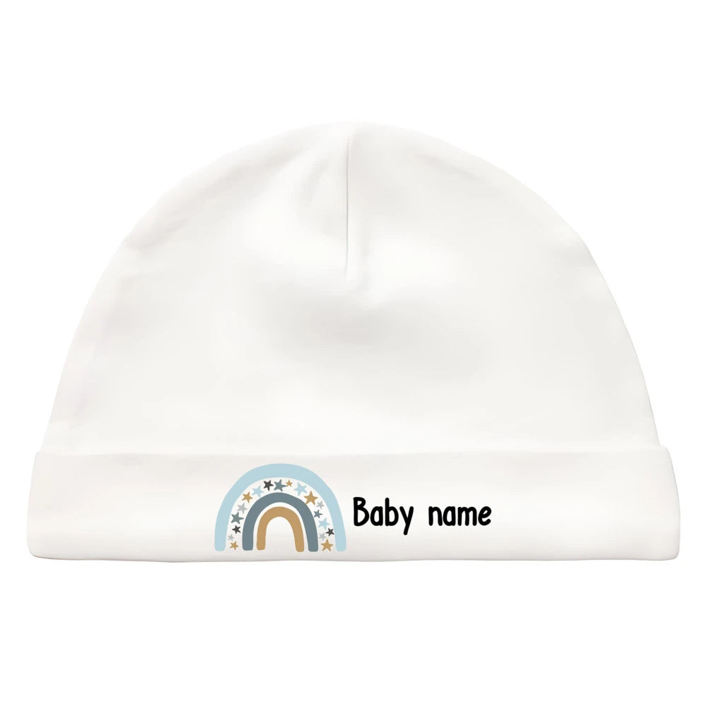 Personalised Unisex Baby Hat Infant Head Wear Baby Shower Gift Custom Newborn Beanie with Name First Hat for Babies