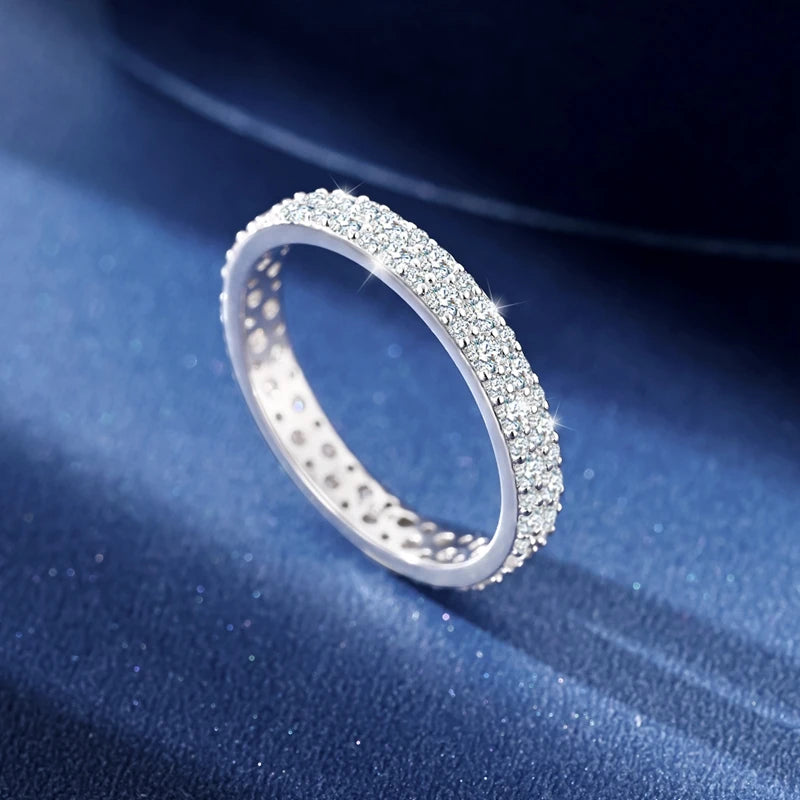 100% 925 Sterling Silver Classic Round Cut Moissanite Stud Earrings Ring Set Platinum Lab Diamond For Women Wedding Jewelry Gift