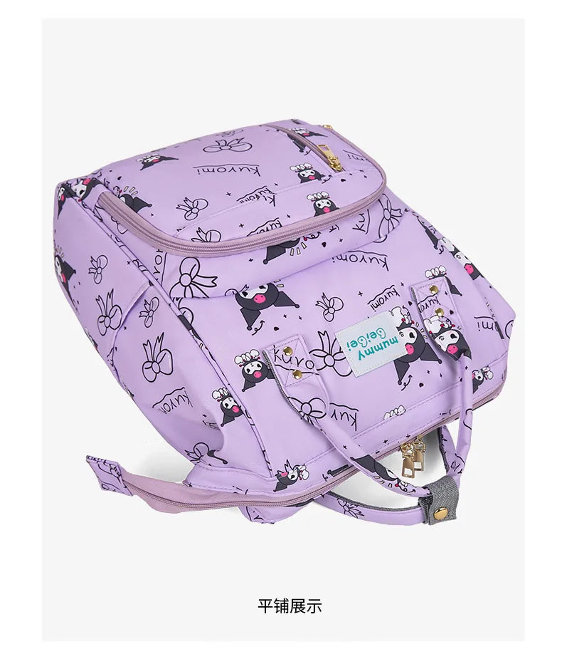 Kuromi New Diaper Bag Backpack Cartoon Cute Baby Diaper Bag Backpack Multifunctional Fashion Lightweight Baby Bag Large Capacity