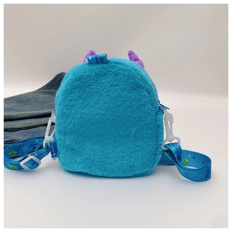 Disney Strawberry Bear 2025 New Girl Plush Backpack Cartoon Children Plush Messenger Bag Fashion Trend Girls Coin Purse