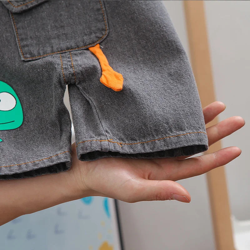 New Summer Baby Clothes Suit Children Boys Girls Short Sleeved T-Shirt Overalls 2Pcs/Sets Toddler Casual Costume Kids Tracksuits