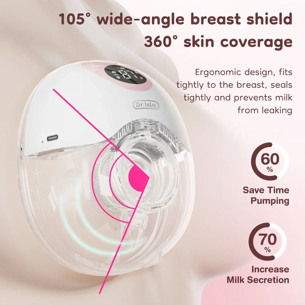 2PCS Wearable Electric Breast Pump 4Modes 36Suction Levels Breast Pump Milk Collector Gift Travel bag 19/24mm Flange