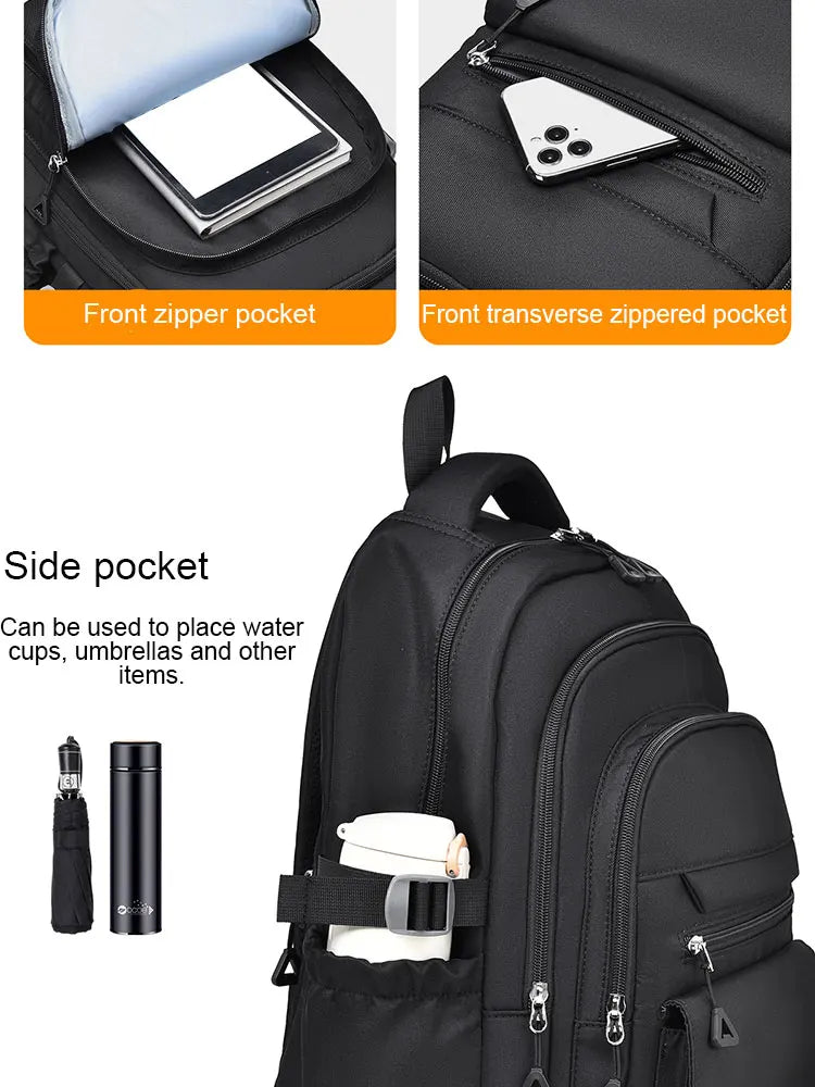 A Multi-layer Waterproof And Stylish Backpack Oxford Large-capacity Simple Commuter Out-of-town Student Backpack