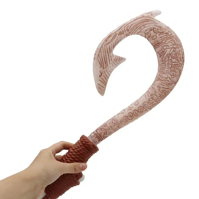 Moana 2 Cartoon Ocean Adventure Fish Hook Knife Cosplay Maui Weapon with Light Children's Role Playing Prop for Kid ToyXmas Gift