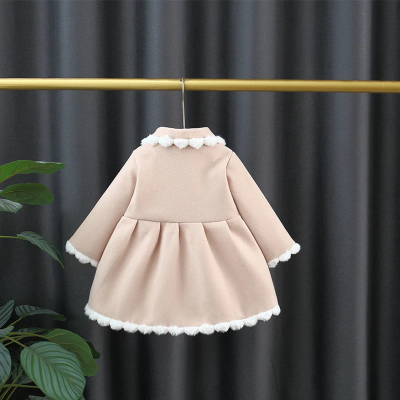 (0-3 Year Old Baby Girl Long Sleeved Coat) New Sweet Bow Korean Style Children'S Clothing For Autumn And Winter