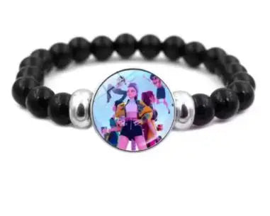 KPop Demon Hunters Bracelets Girls Fashion Beaded Wristband Cute Cartoon Figure Jewelry Accessories Children Christmas Gift Toys