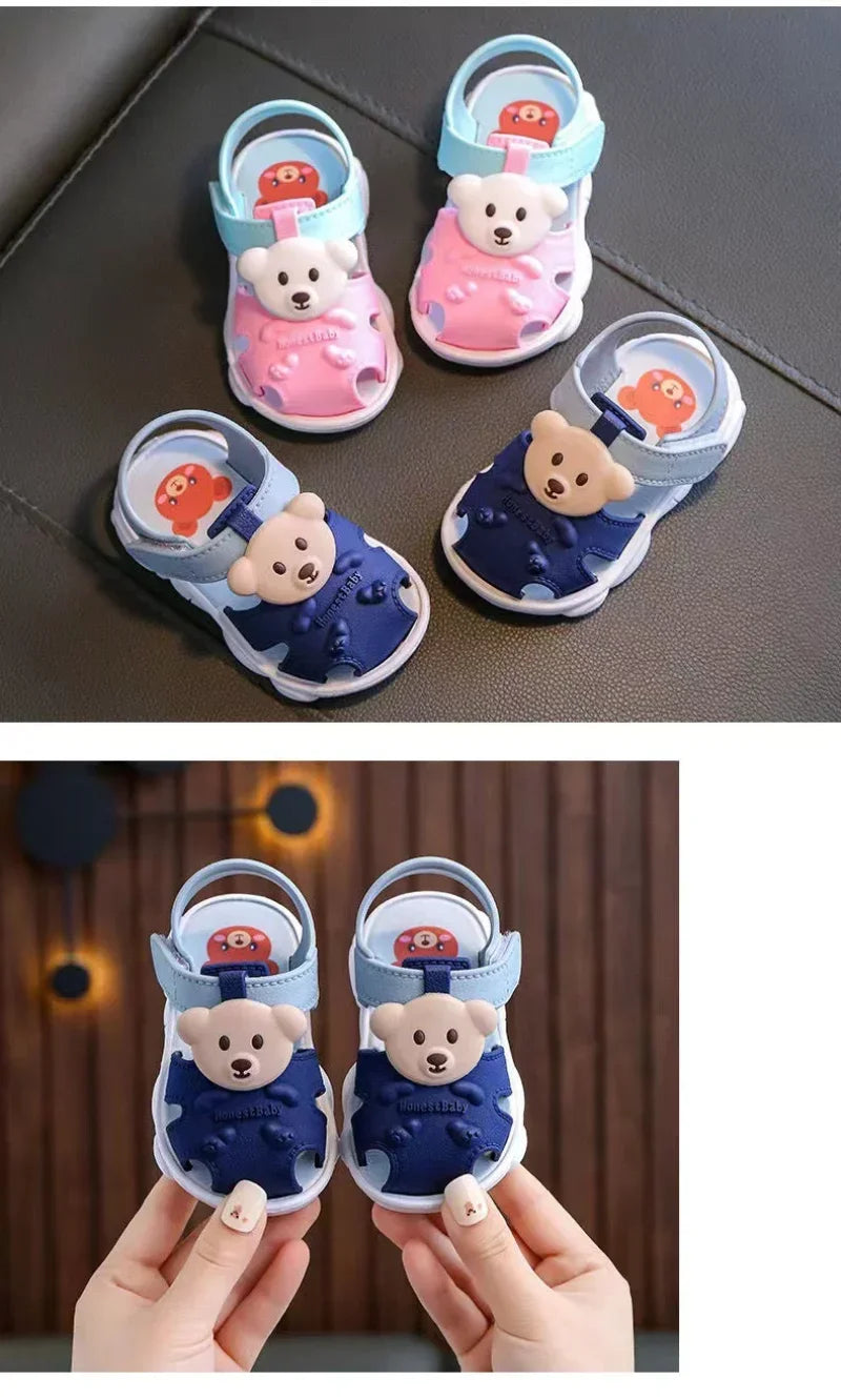 2024 Summer Baby Boys Girls Sandals Children Beach Sandals Cartoon Infant Toddler Shoes Comfortable Soft Sole Kids Student Shoes
