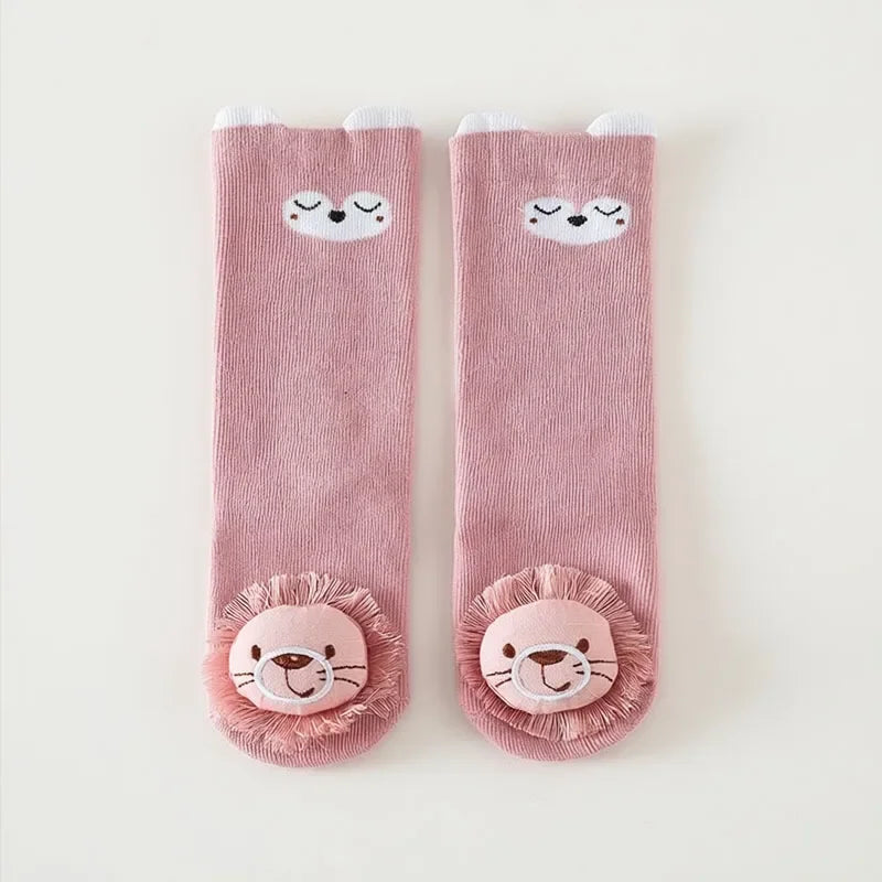 Kids Cartoon Animal Knee High Socks Non Slip Cotton Long Sock for Boys Girls Baby Knee Protector Toddler Cute Winter Accessories