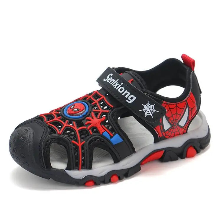 Disney Summer Cartoon Kids Sandal Toddler Boys Spiderman Sandals Orthopedic Sport Pu Leather Baby Boys Blue Red Beach Sandals