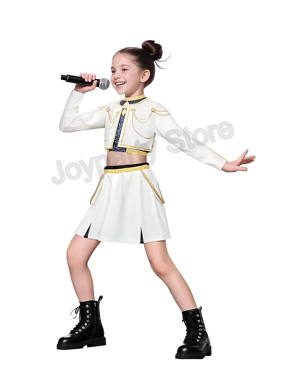 2025 NEW Kpop Demon Hunter Anime Movie Kids Cosplay Rumi Zoey Mira 3D Print Costume Suit Clothes KPop Rumi Zoey Cosplay Outfit