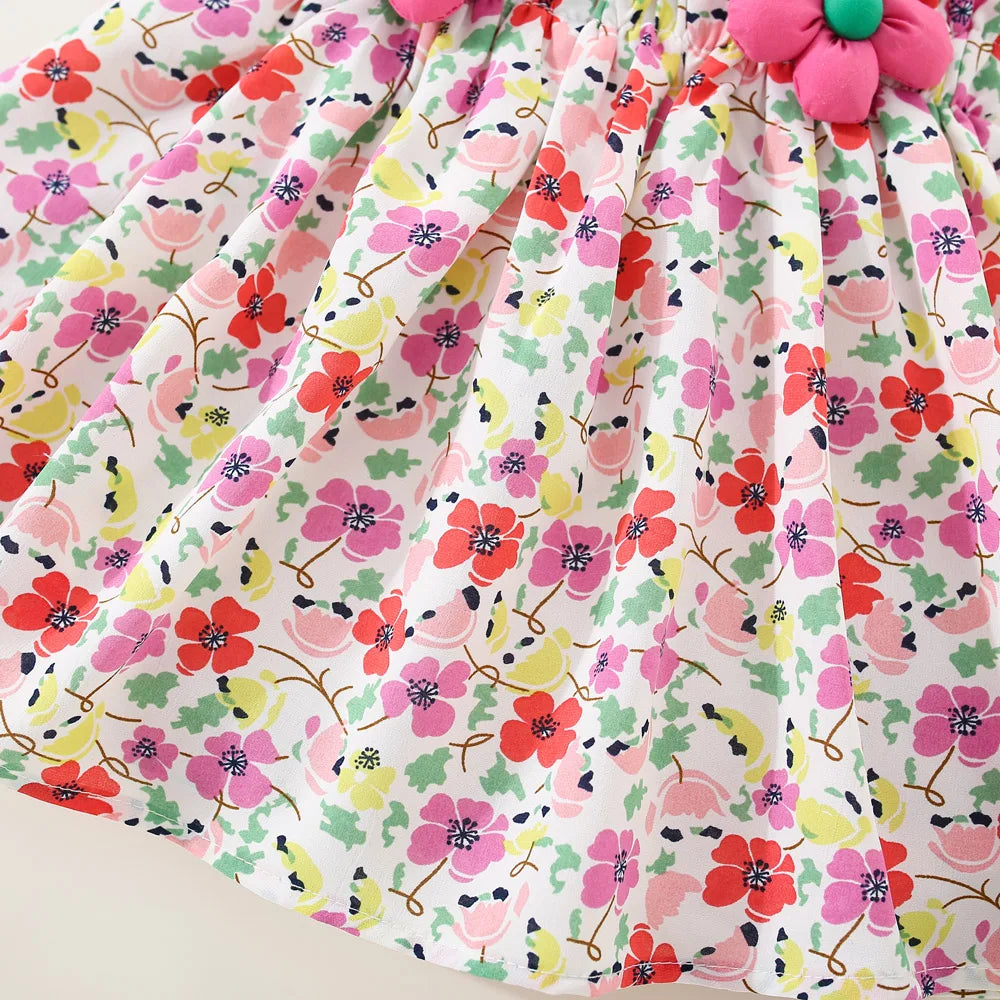 Summer New Floral Suspender Baby Girl Two-Piece Set, Beach Party Children'S Clothing Suitable For Babies Aged 9 Months - 3 Years