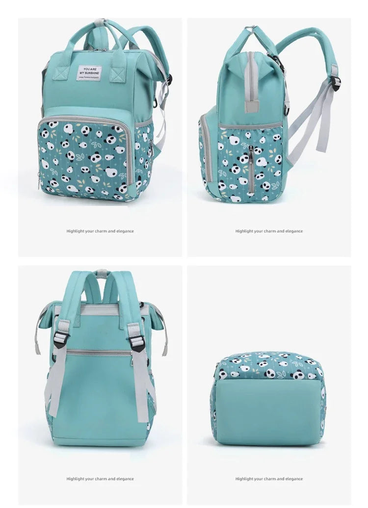 Mommy Bag Multifunctional Waterproof Insulated Backpack Large Capacity Maternity Travel Changing Bag Stroller Strap Schoolbag