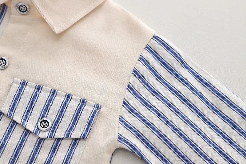 New Spring Autumn Baby Clothes Suit Children Boys Striped Jacket T-Shirt Pants 3Pcs/Sets Toddler Casual Costume Kids Tracksuits