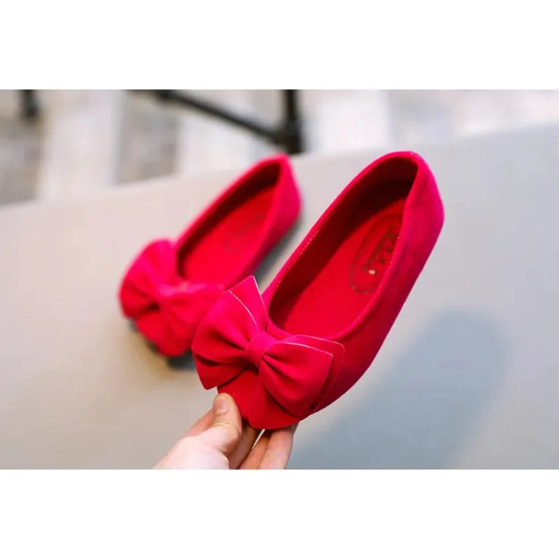 2025 New Fashion Girls Shoes PU Leather With Big Bowtie Candy Color Children Sandals Slip-on Kids Casual Shoes 21-36 Soft Hot
