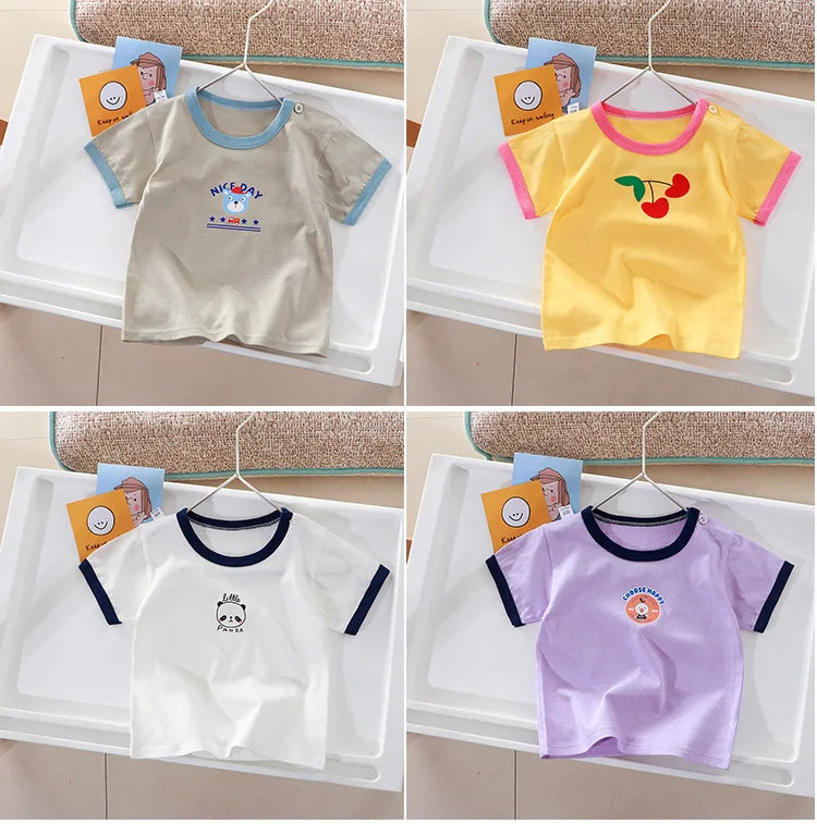 Children's Clothing T-shirt For Boys Girls Summer Cotton Fruit Print Short Sleeve Toddlers Tops Tees Soft Kids Clothes
