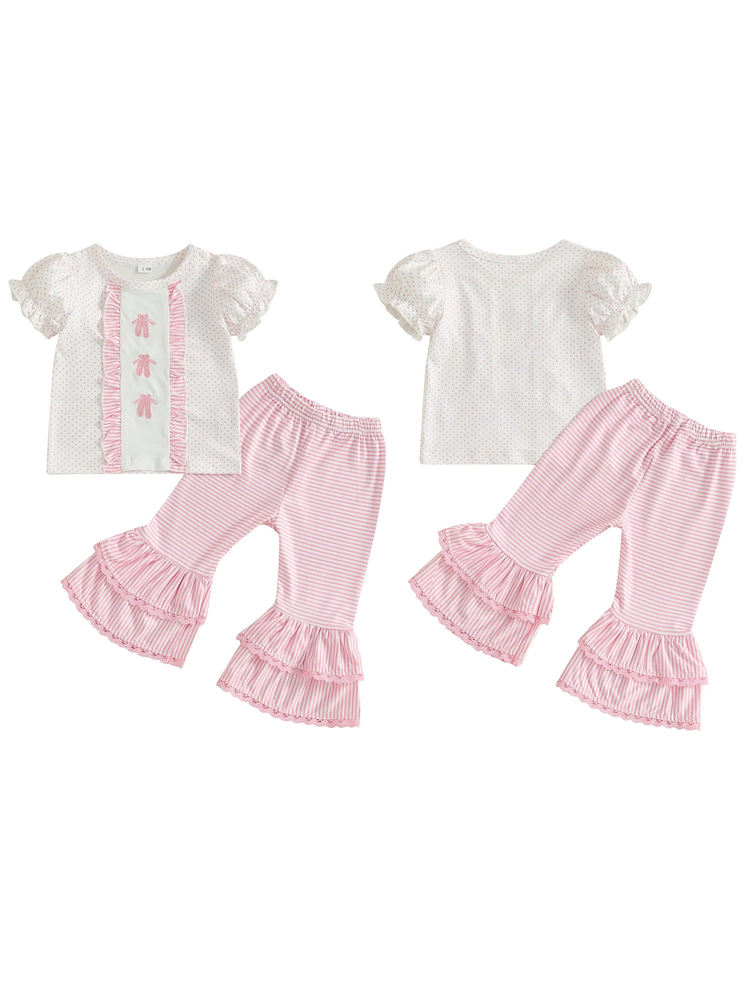 Cute Baby Girl Floral Print Romper with Bow Headband and Ruffle Bottoms 3 Piece Outfit Set for Summer Beach Party