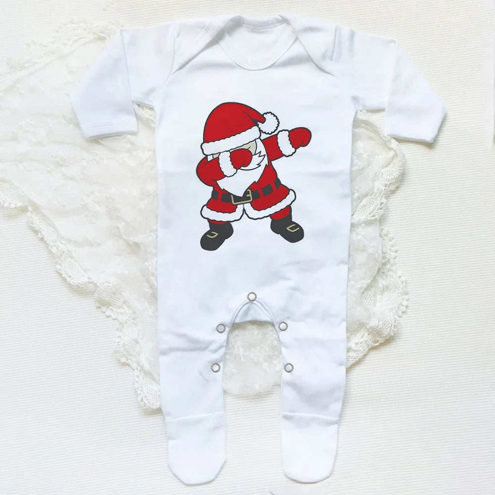 First Christmas Babygrow Sleepsuit Xmas Infant Sleepsuit Boys Girls Cute Clothes Toddler Christmas Gift Baby Xmas Party Outfits