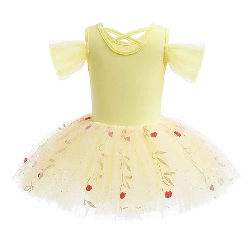 Belle Girl Princess Ballet Tutu Dress for Toddler Little Girls Ballerina Dance Costume Outfit Dancewear with Tulle Skirt  Yellow
