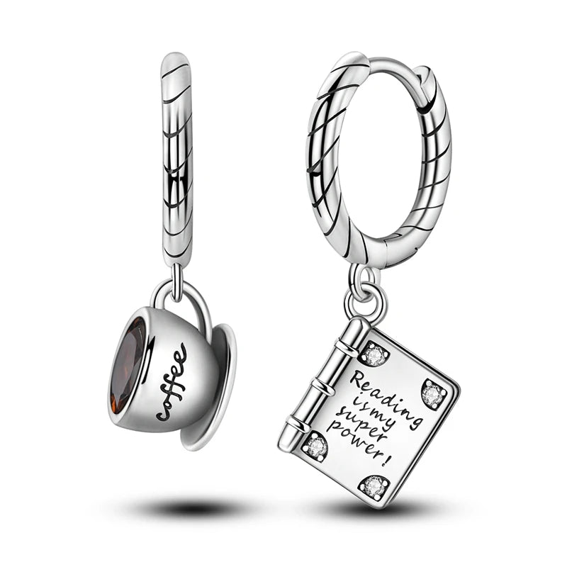 925 Sterling Silver Career Eardrop Musical Note Earrings Painter Microphone Earrings Fit For Women Workplace Birthday Gift
