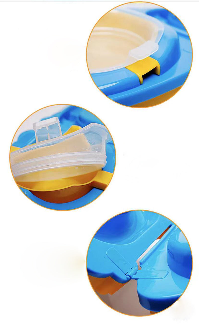 Travel Portable Kids Foldable Sink Kids Can Camp Bucket Cover Toilet Trainer Carries Outdoor Baby With Charming Cartoon