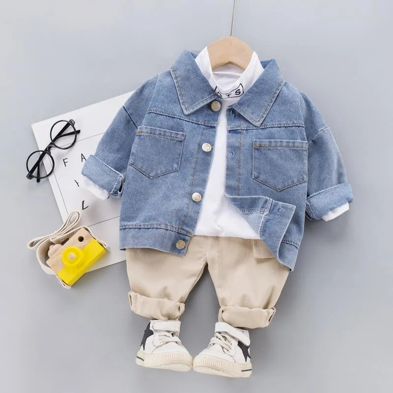 Autumn Fashion Baby Clothes Set Children Boys Jacket T-Shirt Pants 3Pcs/Set Infant Girl Clothing Toddler Costume Kids Tracksuits