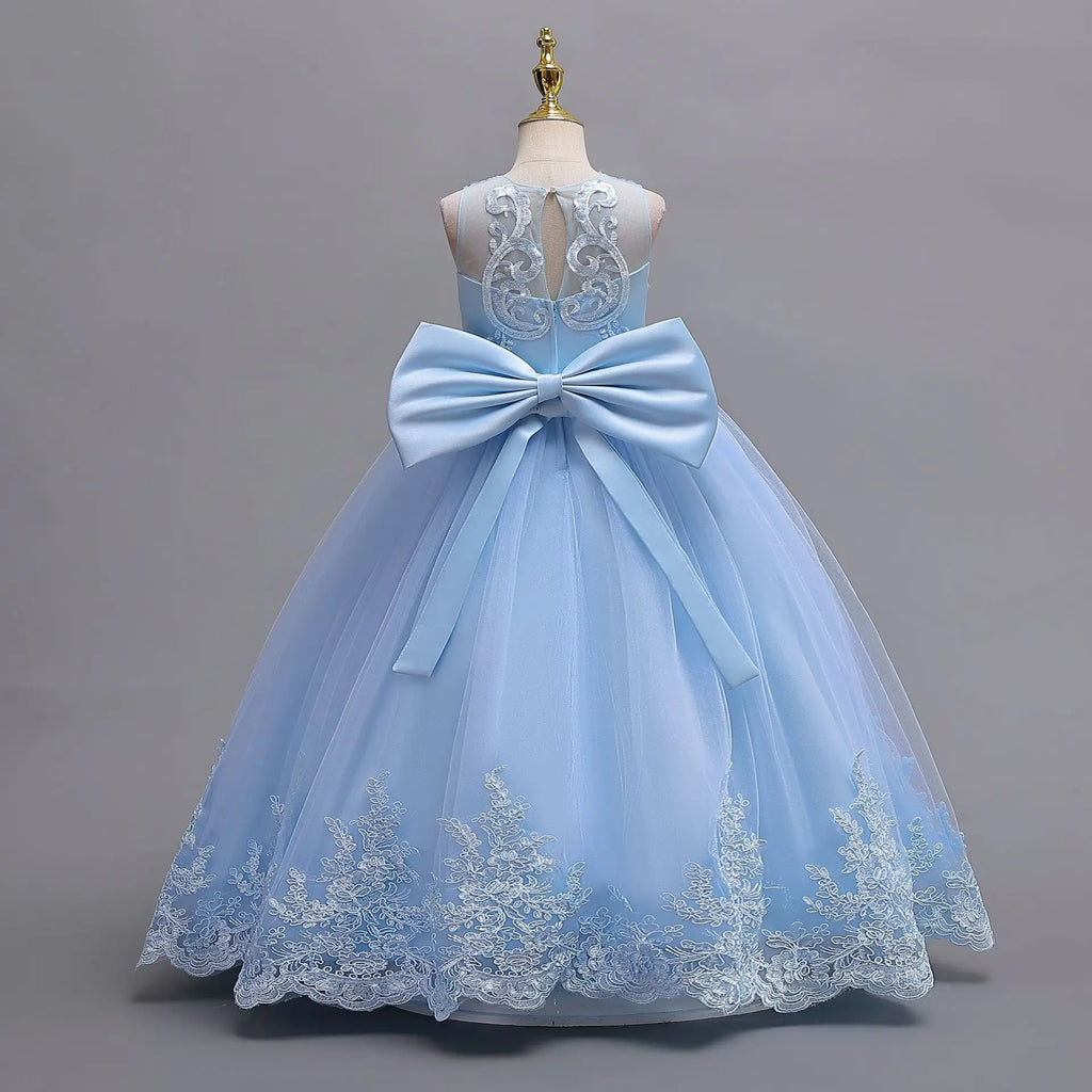 2025 New Hot Selling Girl Party Dress Gorgeous Big Bow Graduation Ball Dress 4 6.8 10 12 Elegant Birthday Dress Girl dresses