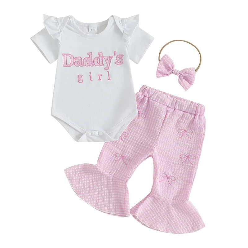 Toddler Girls 2-Piece Outfit Set with Ruffle Sleeve Floral Print Top and Denim Shorts - Summer Fashion Set for Baby Girls