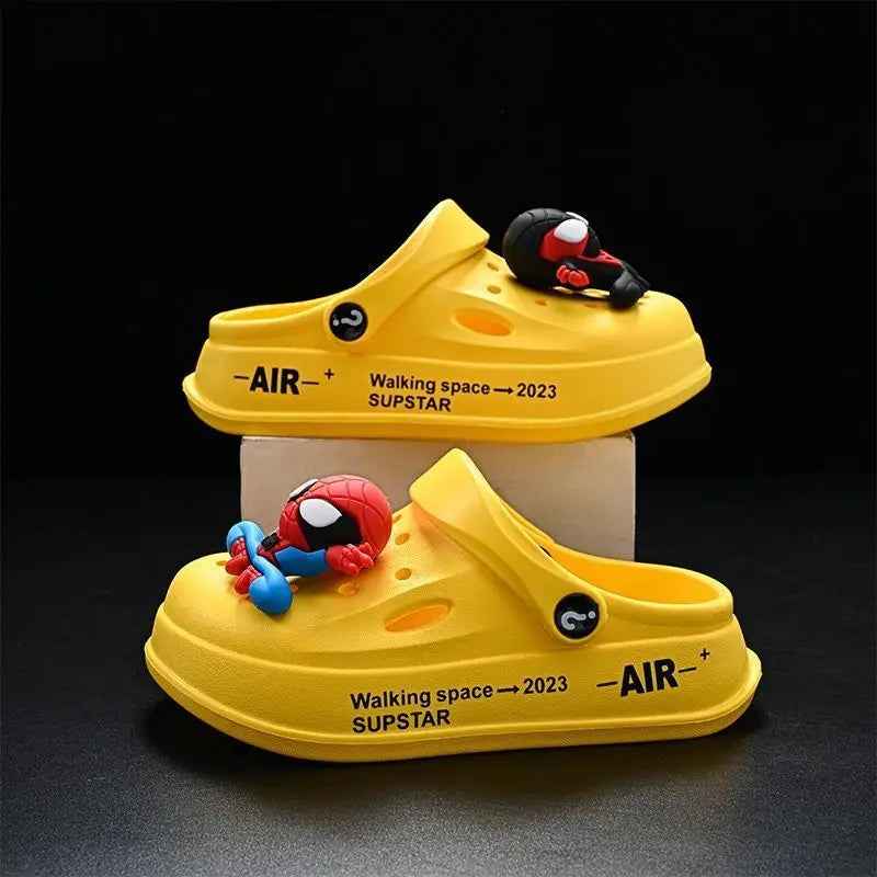 Disney Spider Man Children's Cave Shoes Boys' Anti Slip Soft Sole Kid's Beach Sandals For Home And Outdoor Shoes Size 24-45