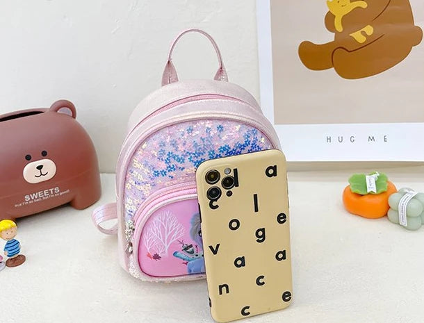 Disney Frozen Girls Backpack Elsa Princess New Girls Backpack Cartoon Cute Sequins Fashion Trend Kindergarten School Bag