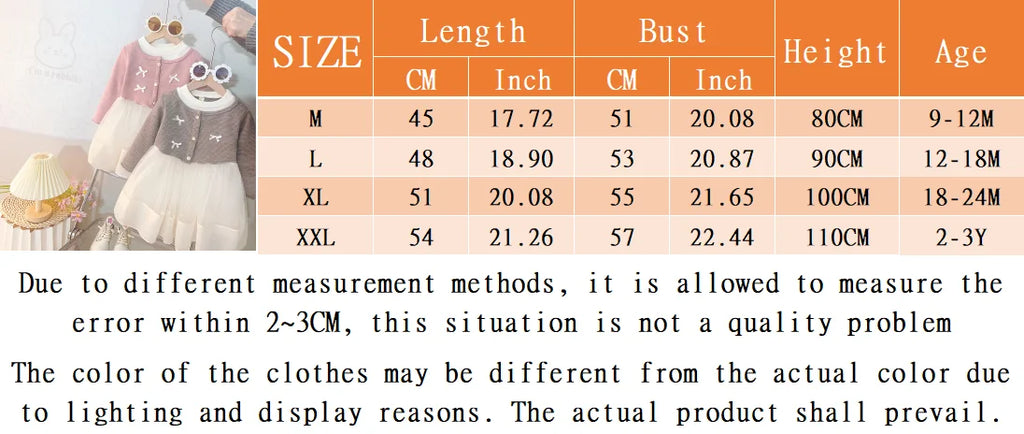 Spring And Autumn New Sweet Bow Baby Girl Dress, Princess Style Children'S Long Sleeved Clothes For Babies Aged 0-3 Years Old