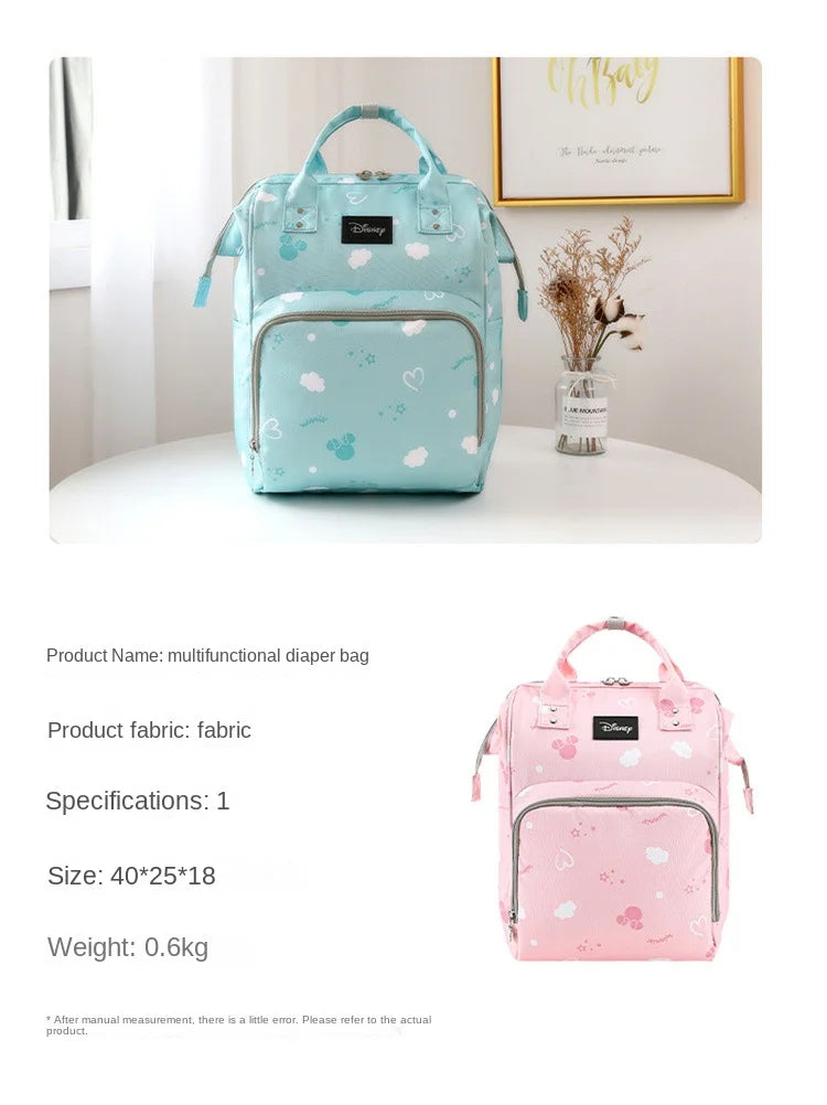 Disney Mickey Original New Diaper Bag Backpack Luxury Brand Baby Diaper Bag Large Capacity Multi-function Cartoon Baby Bag