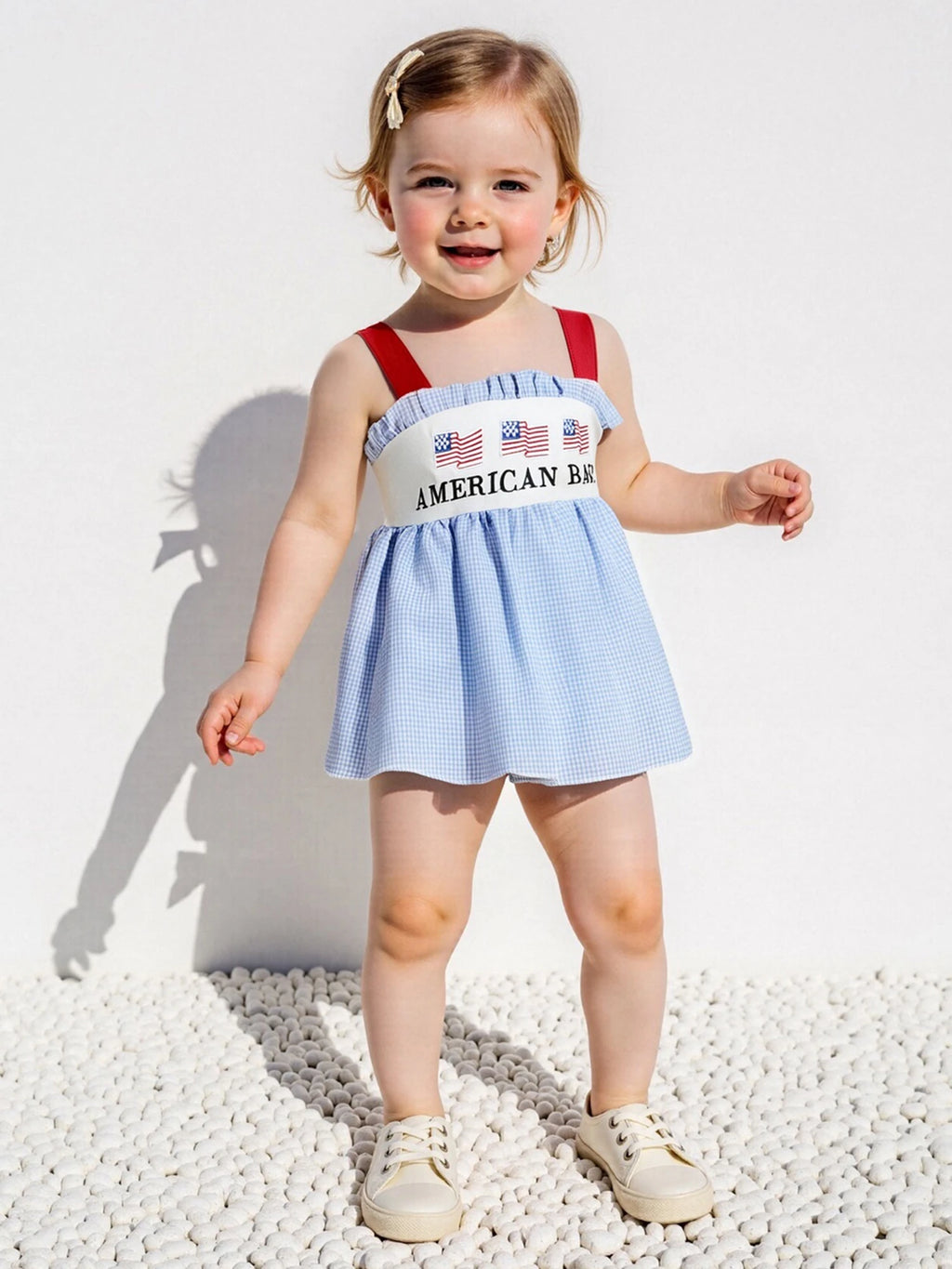 Independence Day Toddler Girl Clothing Set American Flag Print Sleeveless Tank Top and Shorts Outfit for 4th of July