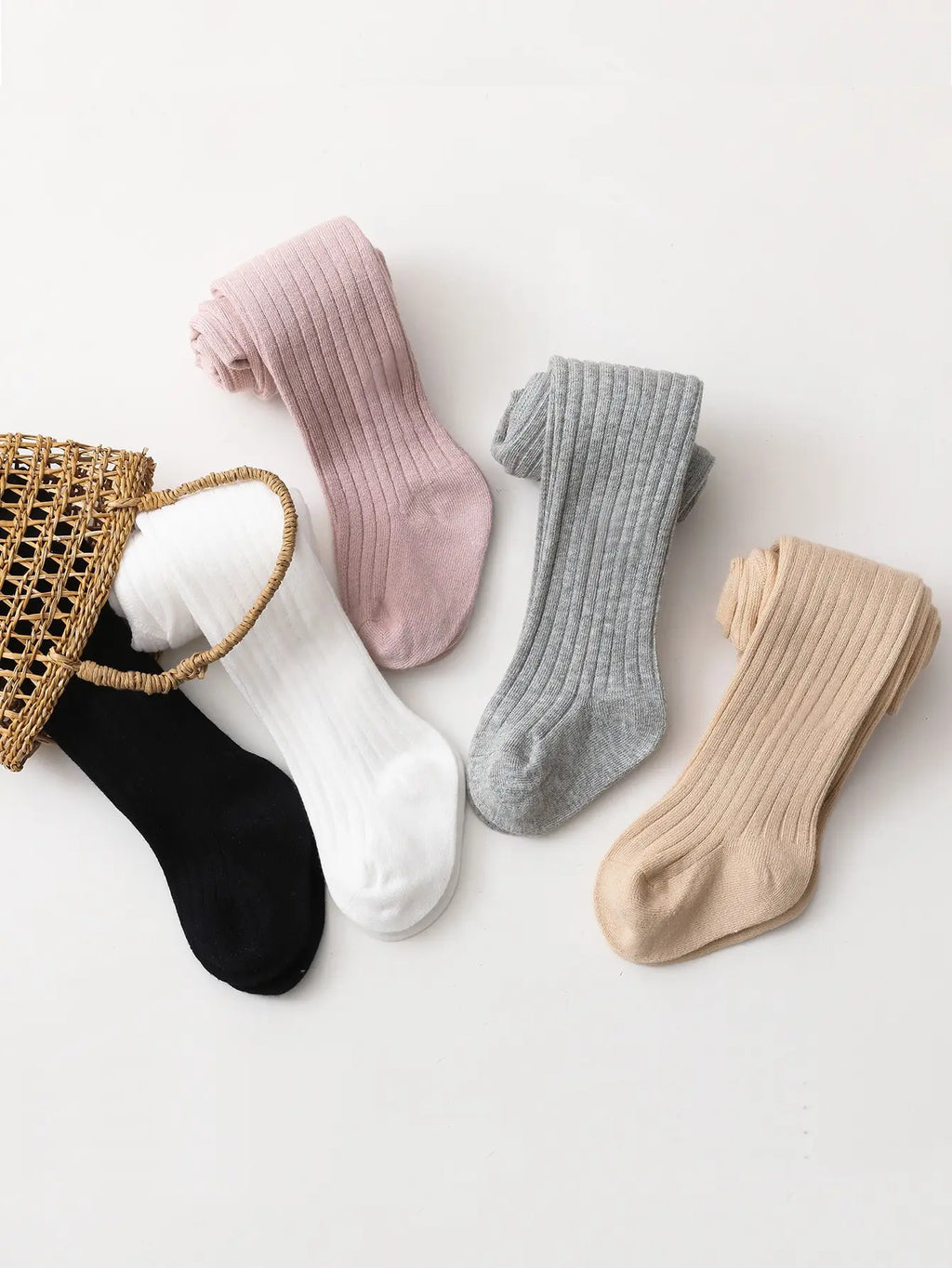 5pairs Toddler Girls Solid Tights