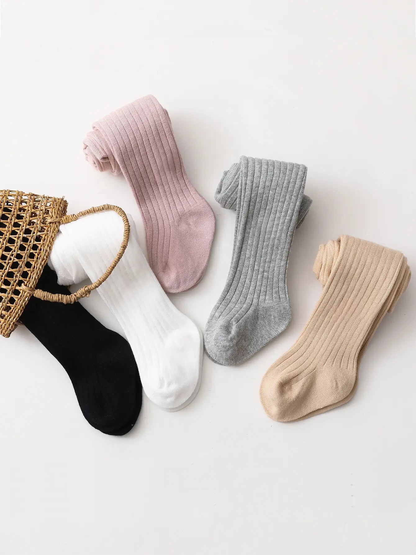 5pairs Toddler Girls Solid Tights