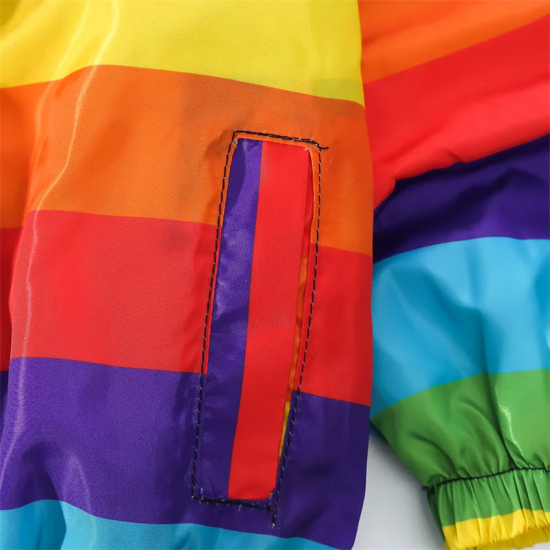 Spring And Autumn New Rainbow Striped Baby Boys Jacket, Simple Style Children'S Long Sleeve Clothes (9 Months -4 Years Old)