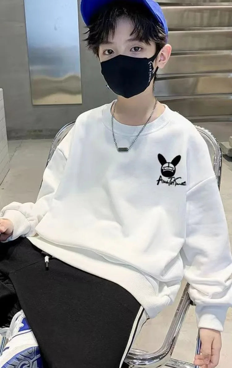 Boys' Mid-Large Size 2025 Spring-Autumn New Layering Stylish Street-Cool Sweatshirt