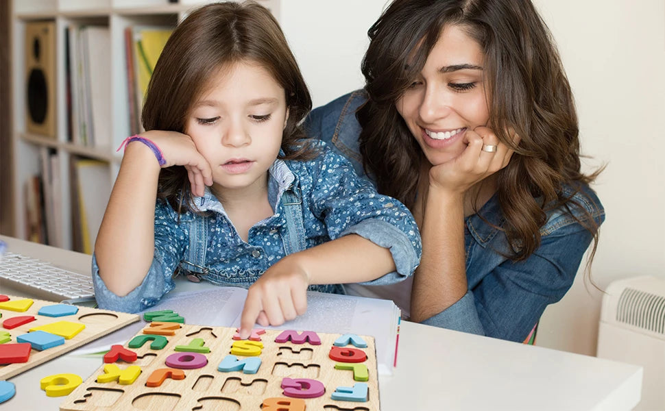 Wooden Puzzles Toys for Kids 3 Year Alphabet Numbers Children Montessori Educational Learning Toys abc Letters Preschool Gift