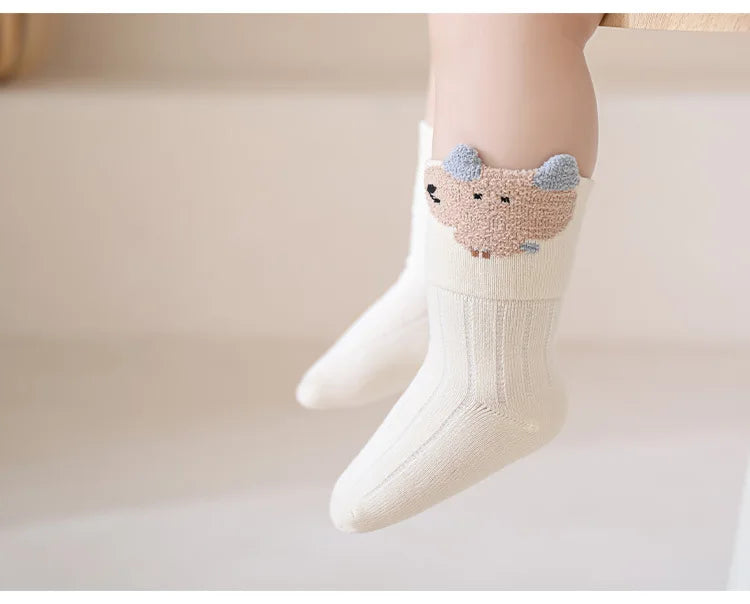 3/5 Pairs Cartoon Newborn Socks Children'S Socks Spring And Autumn Cute Boy Girls Kids Toddler Socks Baby Accessories