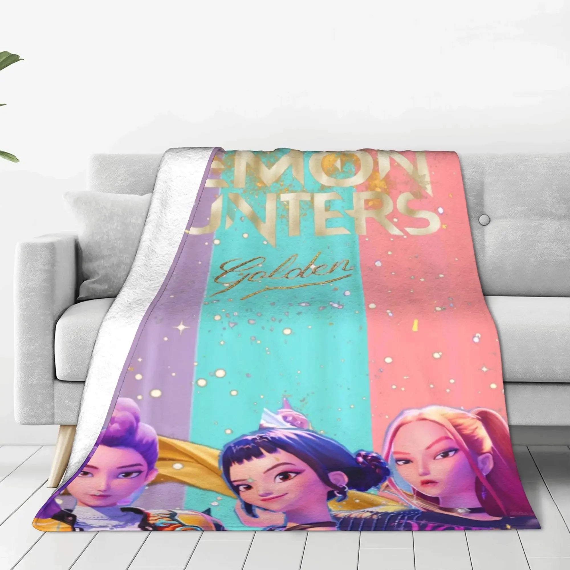 kpop Demon Hunters Huntrix & Saja Boys Blanket  Super Warm Comfortable Plush Throw Blanket Child Home Decor Flannel  Bed Cover