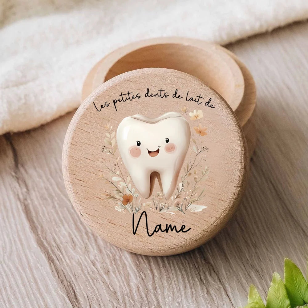 Personalized Baby Tooth Box Keepsake Tooth Wooden Collection Box Wooden Collectible Boxes Birthday Gift Baby Shower Gift