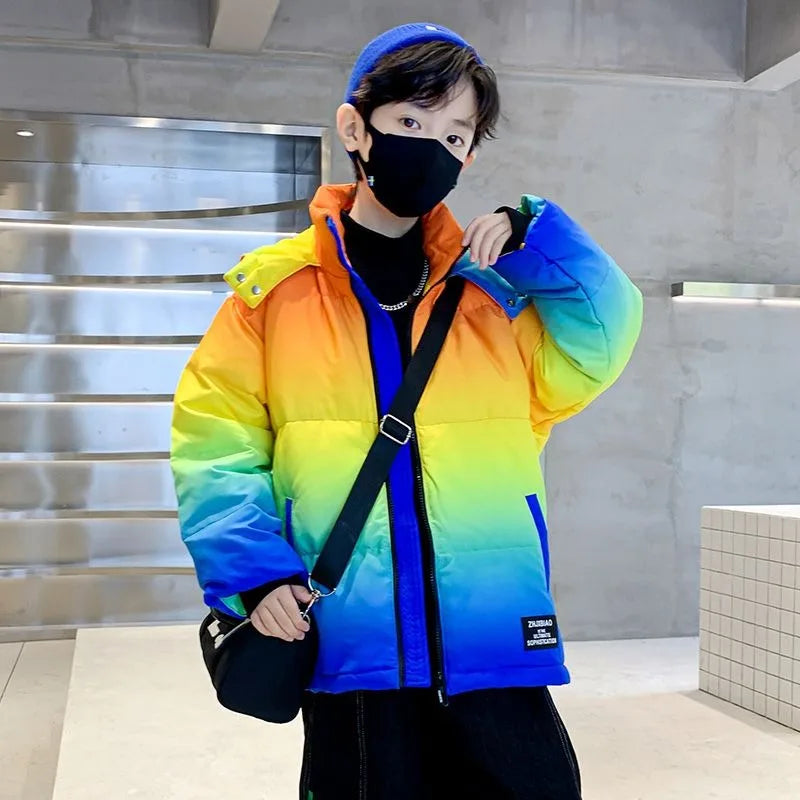 Boys Winter Stylish Cotton-Padded Down Coat 2025 New Big & Medium Size