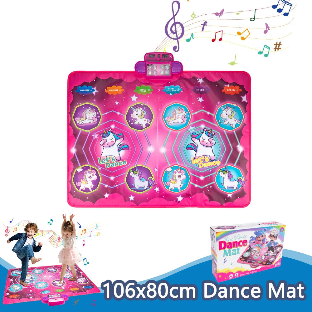 Kids Electronic Dance Mat Dancing Blanket Double Players Mode with 9 Levels Kid Floor Music Blanket Educational Toys Kids Gifts