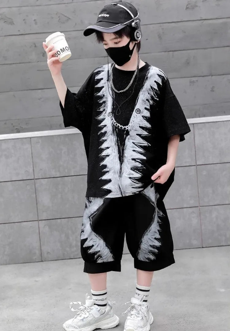 Loose and Casual Children's Clothing Home Boys Kids Set Shorts Top Bottom Clothes Baby Summer Outfit Rash Guard Sweatshirt Wear