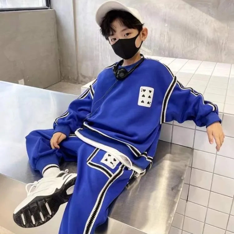 Sweatshirt Set Print Children's Clothing Boys Elementary Student Men's Clothes Boy Autumn Winter Suit Kids Sets Korean 2025 Wear
