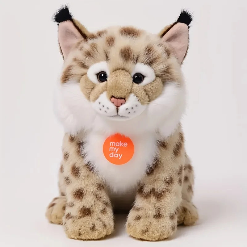 Lifelike Lynx Stuffed Animal Bobcat Plush Stuffed Animal Plush Toy Cute Plushie Christmas Birthday Gifts for Kid Adults
