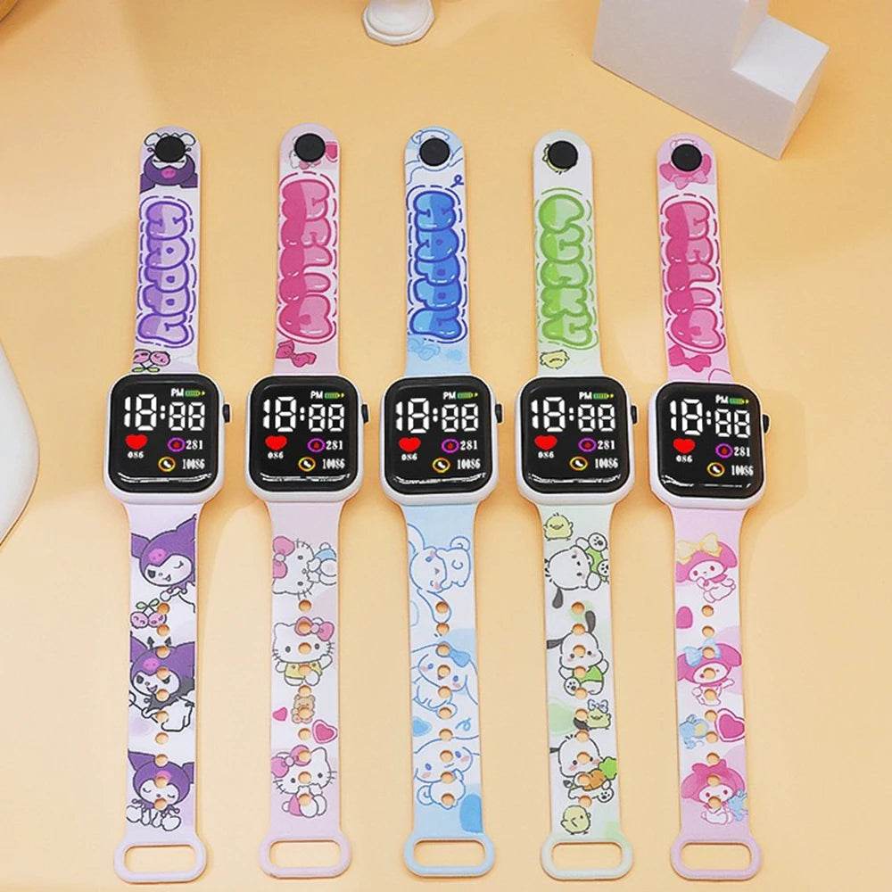 New Hello Kitty Children Watches Girls Children's Electronic Sport Watch Fashion Digital Watch Women Student Christmas gift