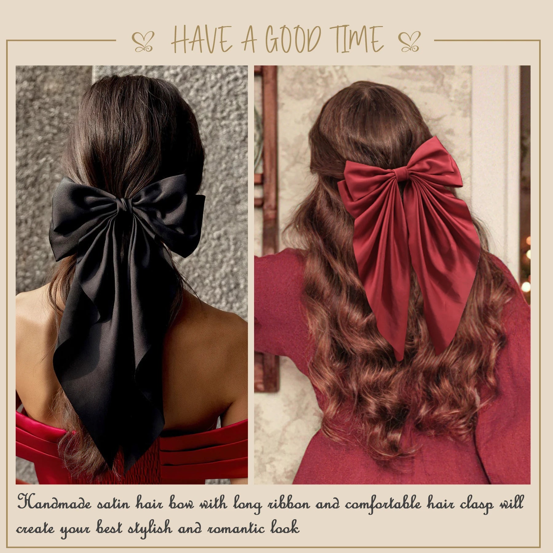 Multiple Elegant Large Bow Ribbon Clip for Women Fashion Simple Solid Satin Clip Ponytail Bow Hairpin Girls Hair Accessories