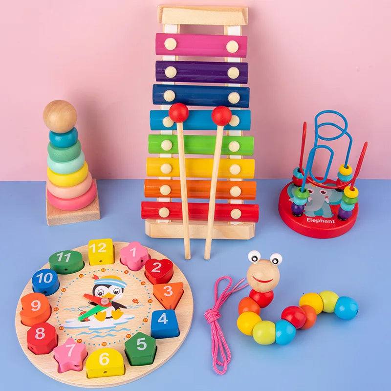 Baby Educational Toys Montessori Wooden Toys Early Learning Baby Birthday Christmas New Year Gift Toys for Children GYH