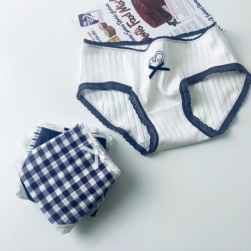 5PCS Teens Girl Cotton Soft Antibacterial Briefs Kid Cute Print Panties 8+y Young Child Clothes Maiden Thin Breathable Underwear