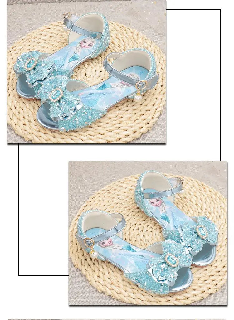 Disney Fairy Girl Butterfly Cinderella Princess Sandals Fashion Children Masquerade Role Play Elegant Party Crystal Shoes